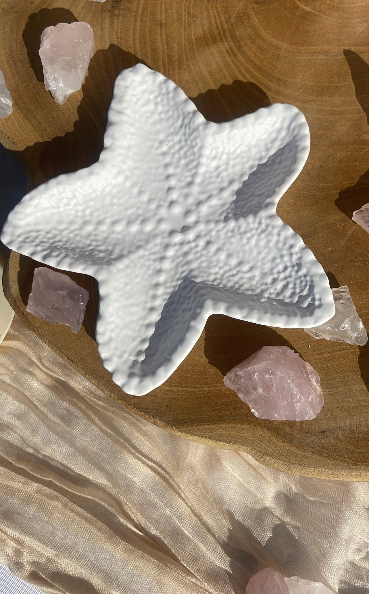 plateau Stella en résine fait main étoile de mer