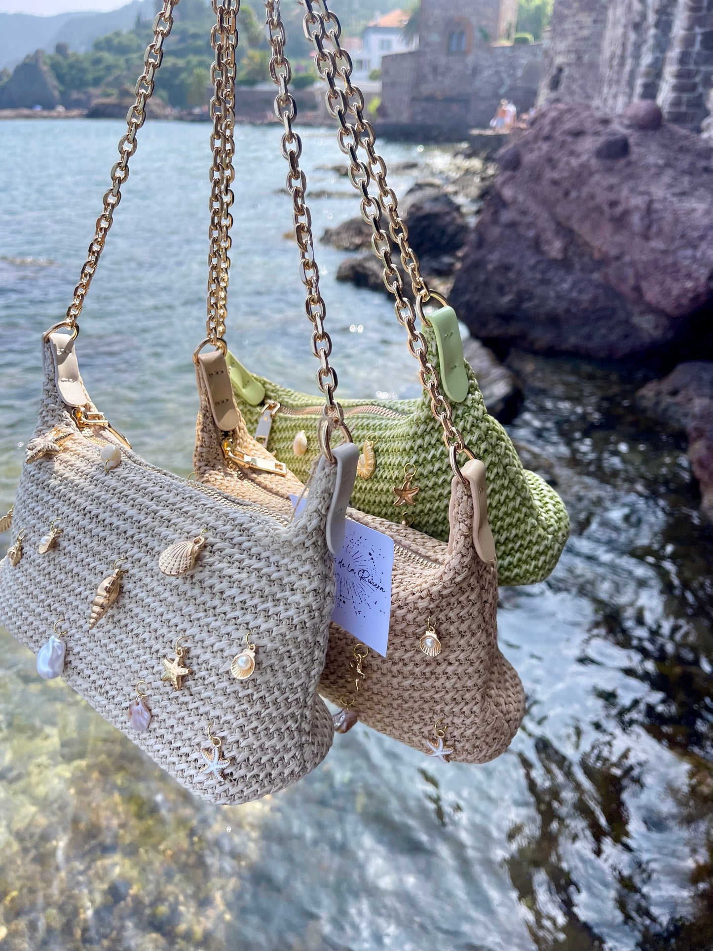 Sacs BAÏA Les Trésors de la Riviera sacs breloques coquillages