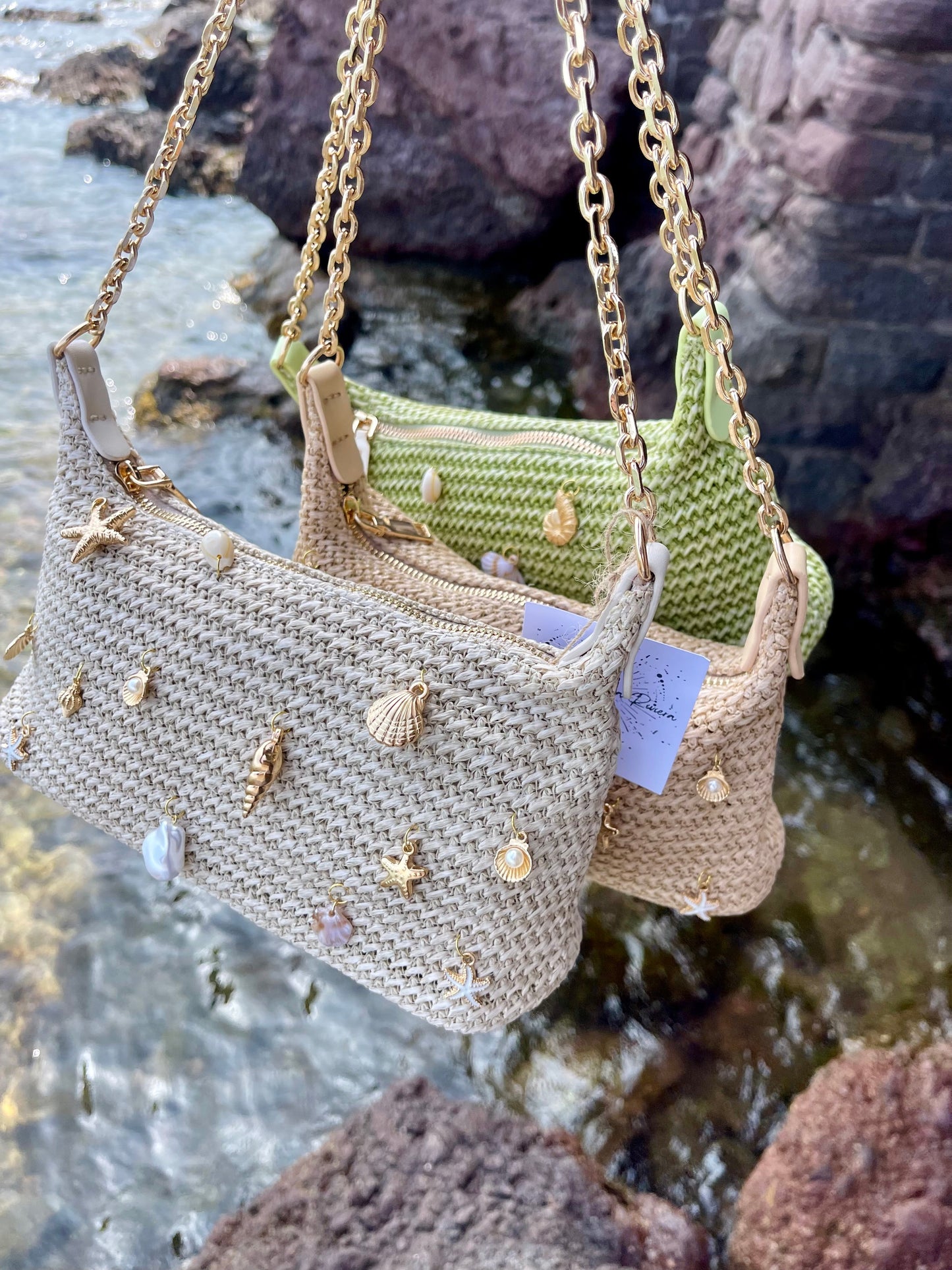 Sacs BAÏA Les Trésors de la Riviera sacs breloques coquillages