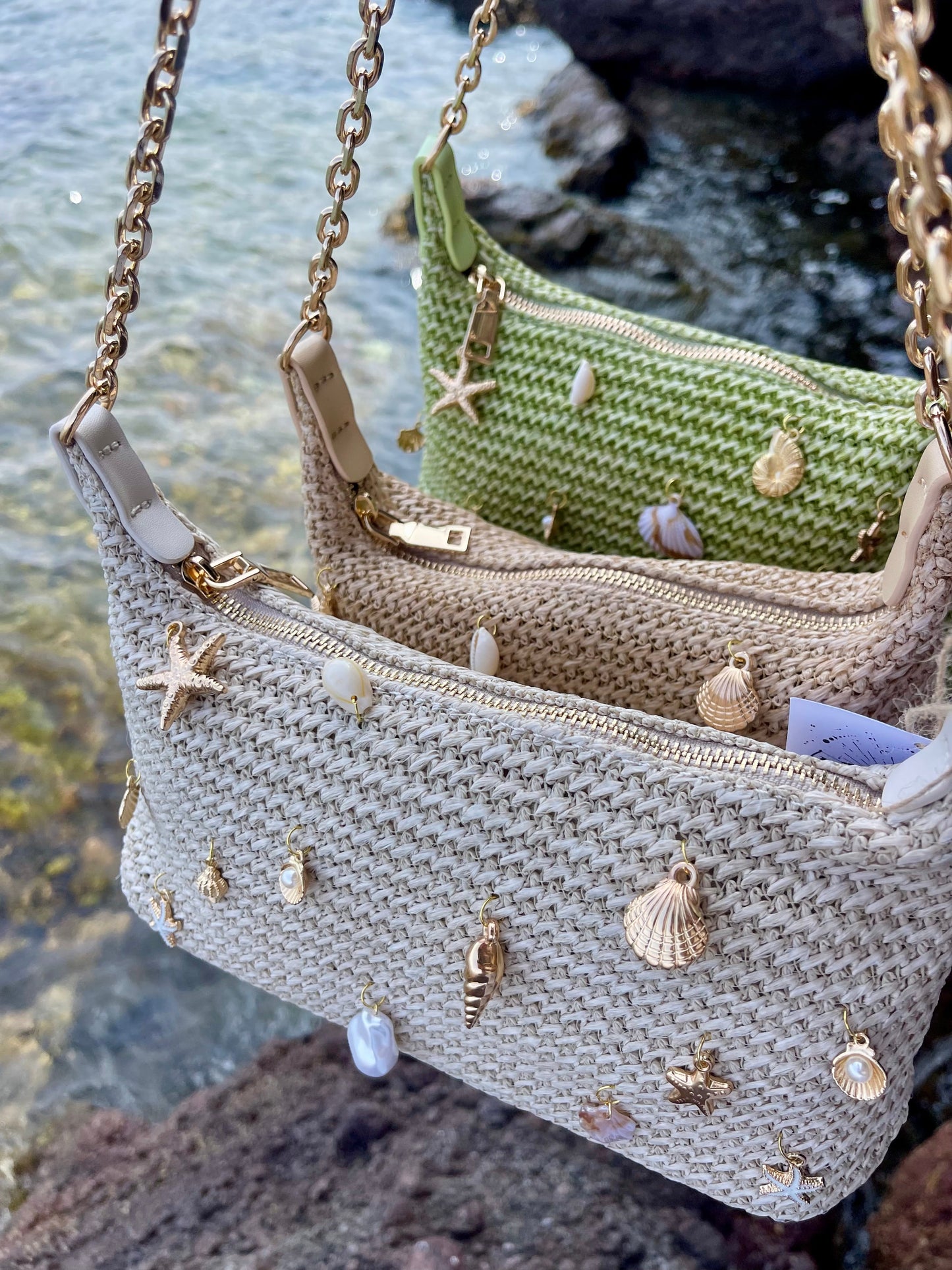 Sacs BAÏA Les Trésors de la Riviera sacs breloques coquillages
