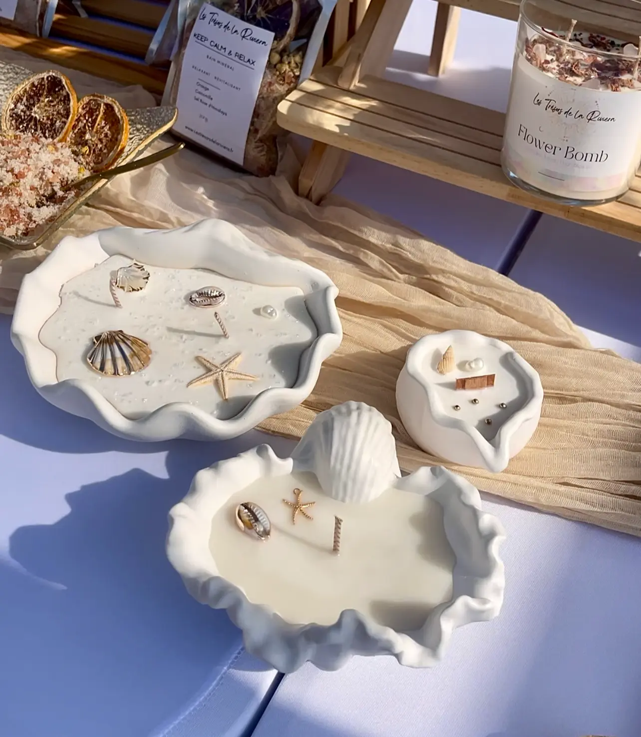 bougie vegetale et artisanale, senteur fleur de Coton parfum de Grasse