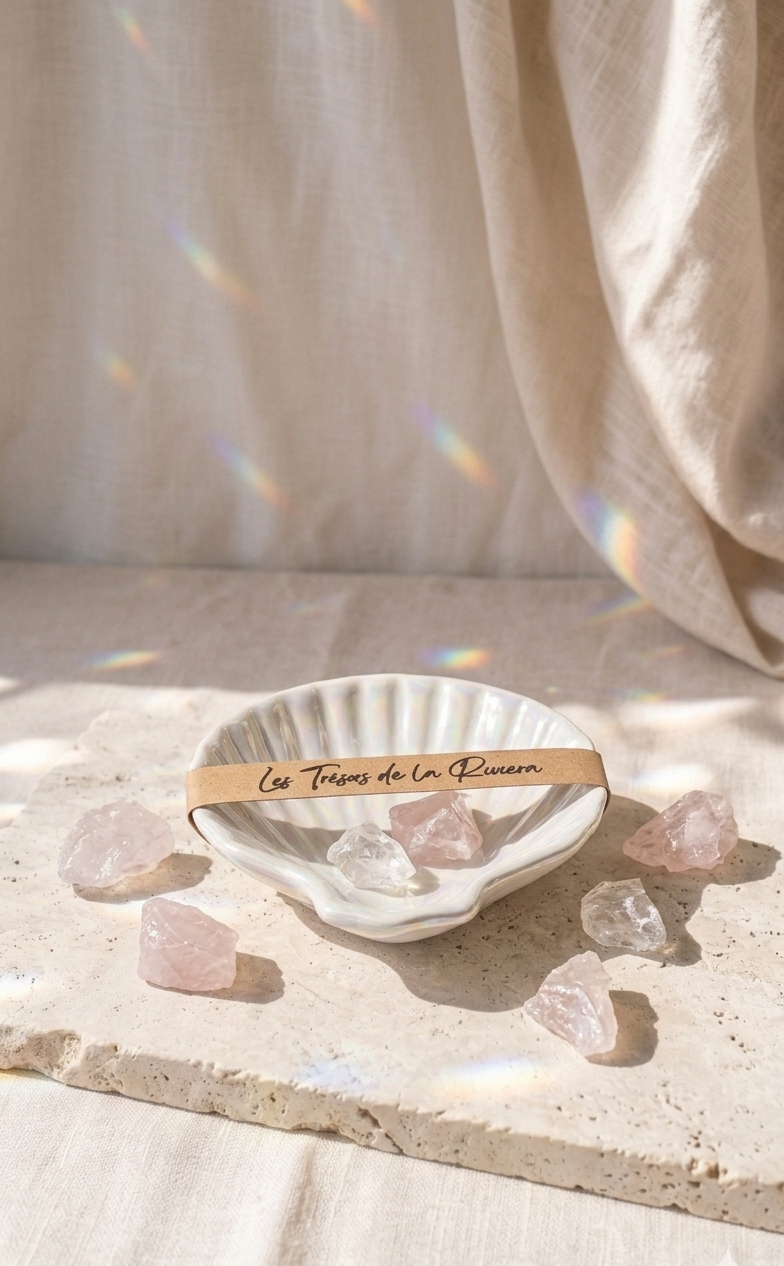  Plateau Coquillage Nacré en céramique aux reflets lumineux, objet de décoration inspiré de la Côte d’Azur – Les Trésors de la Riviera