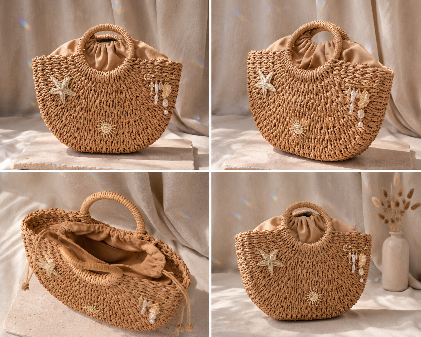 Grand sac Esmée bohème chic idéal pour les journées d’été sur la Côte d’Azur
